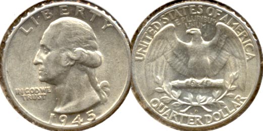 1945-D Washington Quarter AU-50 e