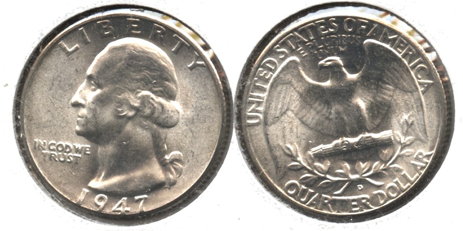 1947-D Washington Quarter MS-64 #a