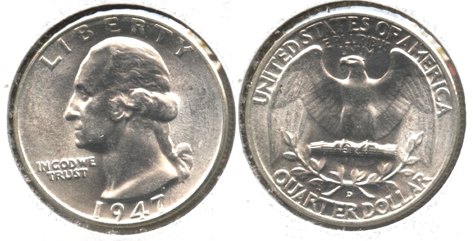 1947-D Washington Quarter MS-64 #d