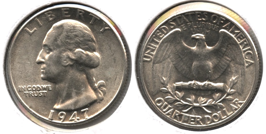 1947 Washington Quarter AU-50 b
