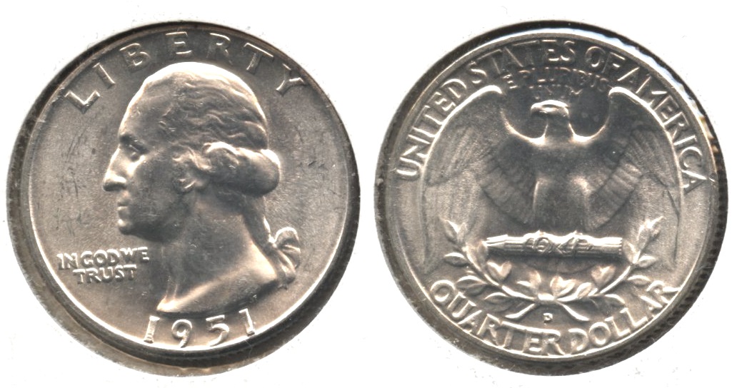 1951-D Washington Quarter MS-60 #f