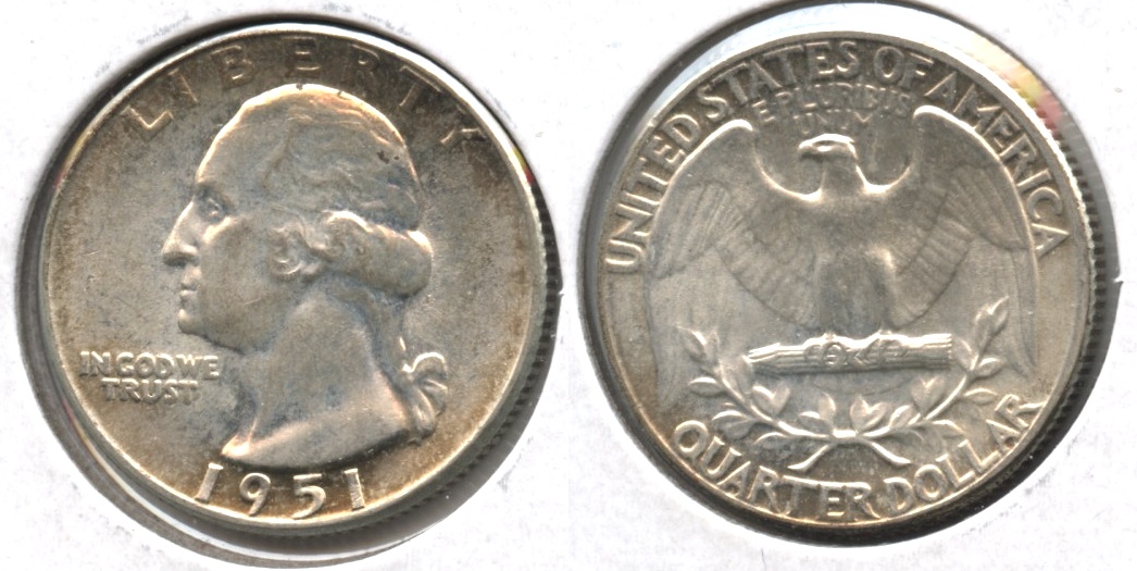 1951 Washington Quarter MS-60 #h