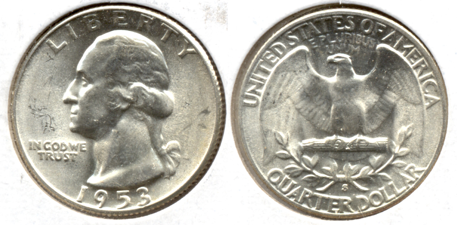 1953-S Washington Quarter MS-60 a
