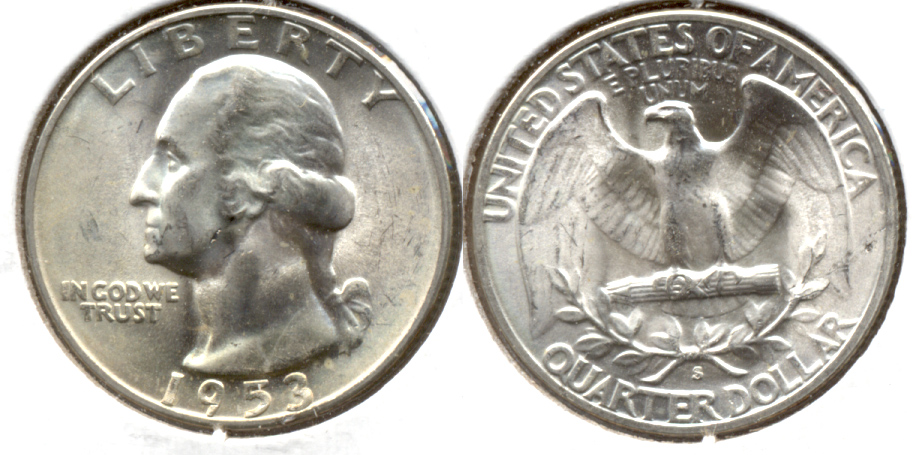 1953-S Washington Quarter MS-60 c