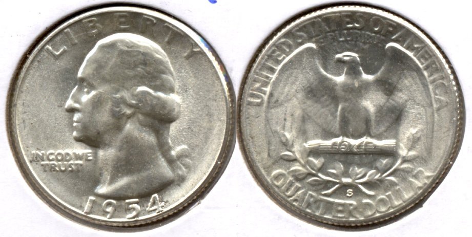 1954-S Washington Quarter MS-60 p