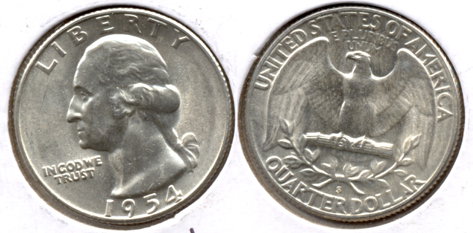 1954-S Washington Quarter MS-60 v