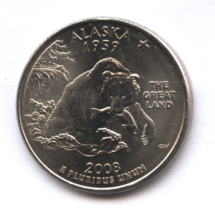 2008 Alaska State Quarter Mint State