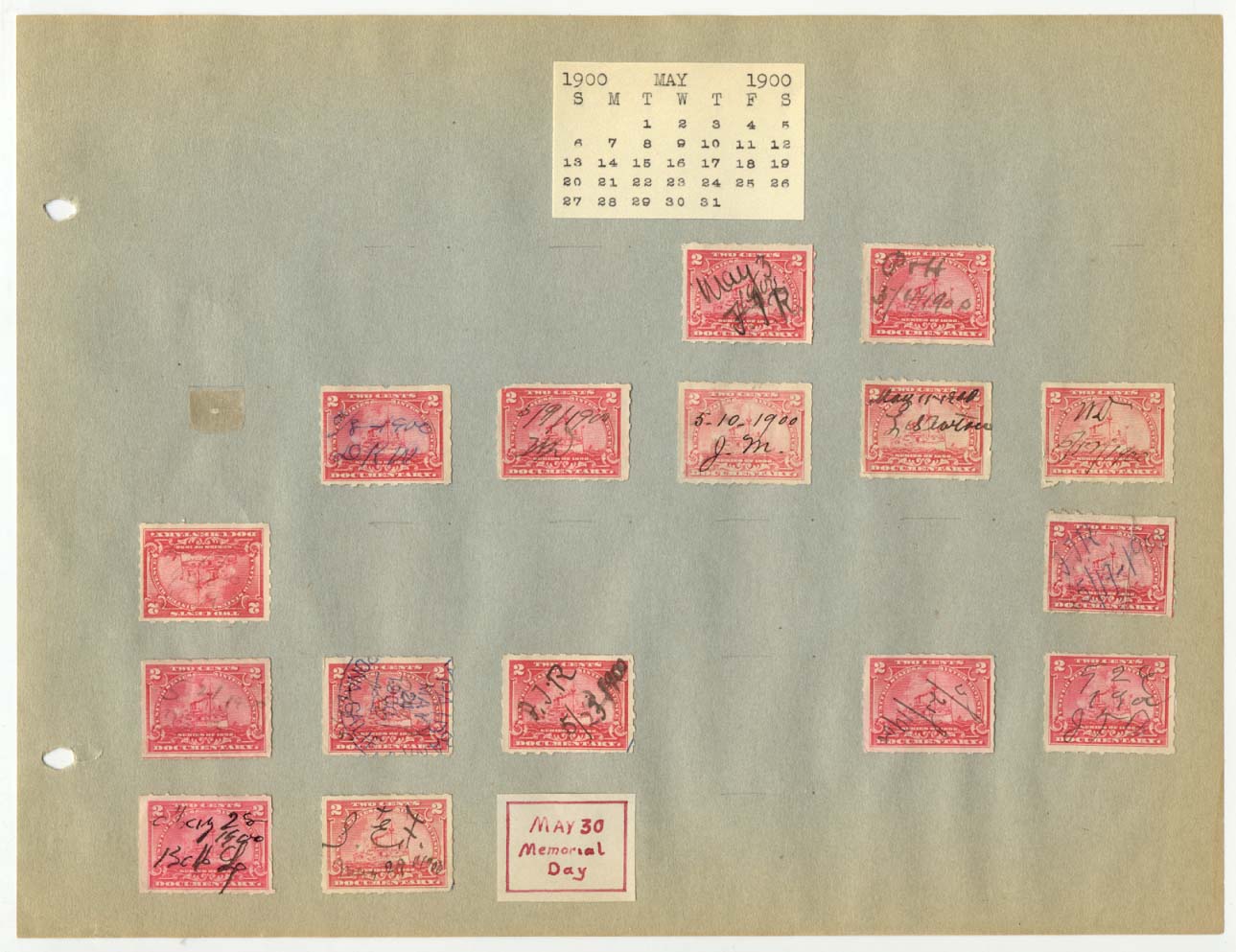 Revenue Stamp Collection May 1900