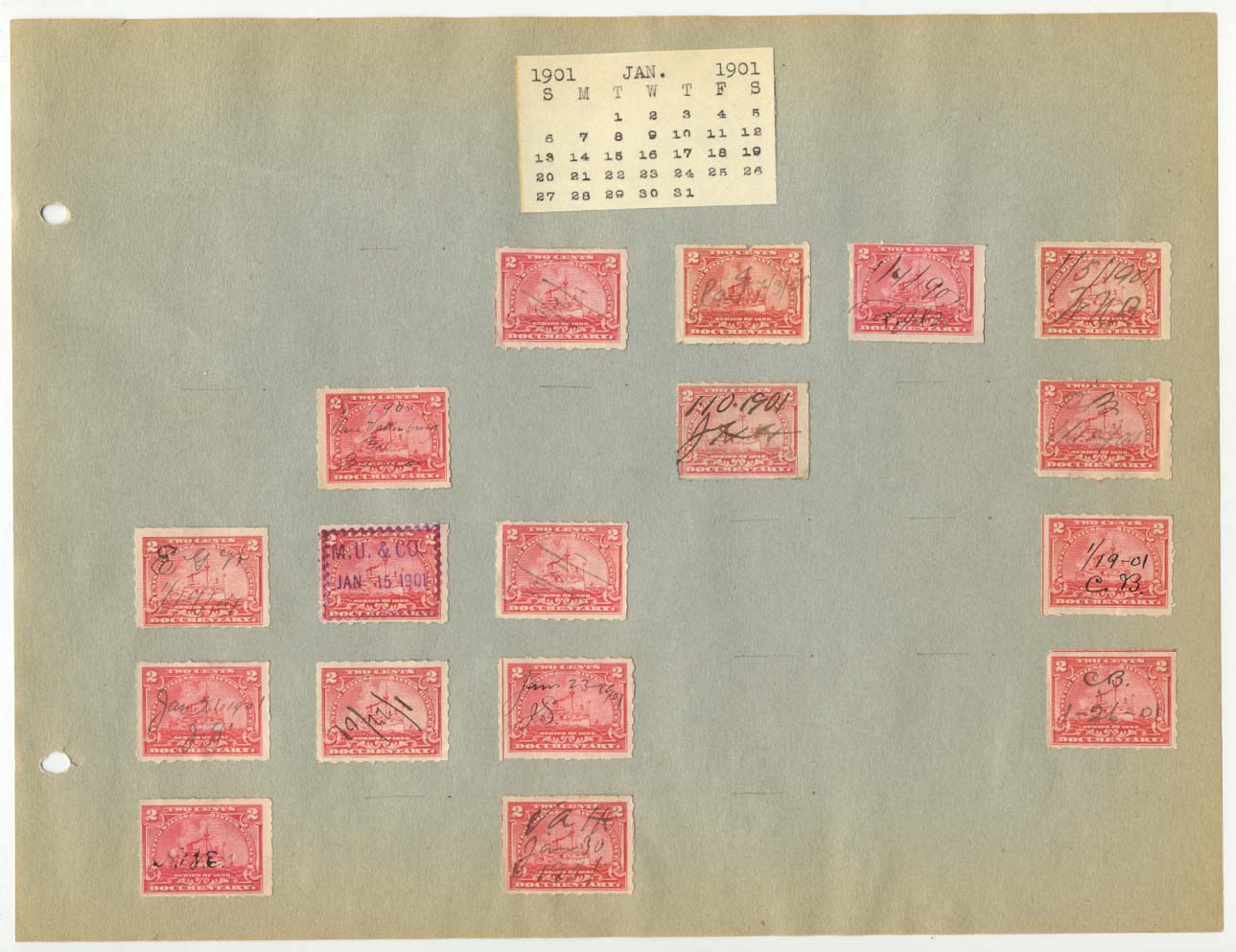 Revenue Stamp Collection January 1901