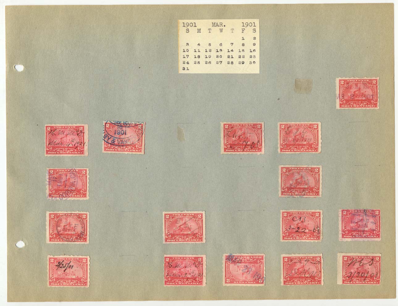 Revenue Stamp Collection March 1901