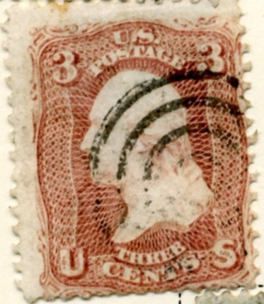 Scott 65 Washington 3 Cent Stamp Rose a