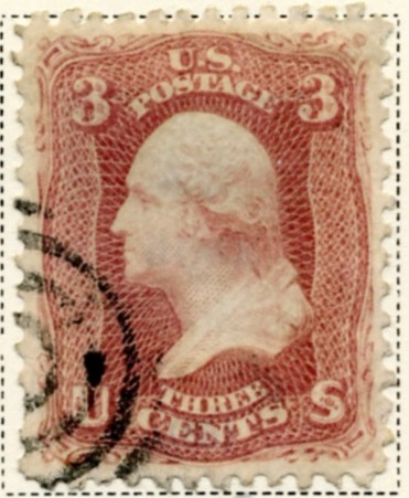 Scott 65 Washington 3 Cent Stamp Rose d