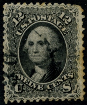 Scott 69 Washington 12 Cent Stamp Black