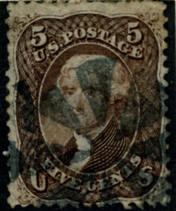 Scott 76 Jefferson 5 Cents Stamp Brown