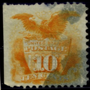 Scott 116 Eagle 10 Cent Stamp Yellow