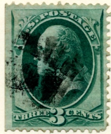 Scott 136 Washington 3 Cent Stamp Green With Grill a