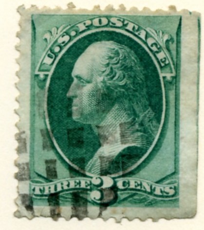 Scott 147 Washington 3 Cent Stamp Green No Grill c