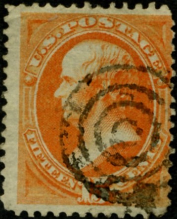 Scott 152 Webster 15 Cent Stamp Orange No Grill