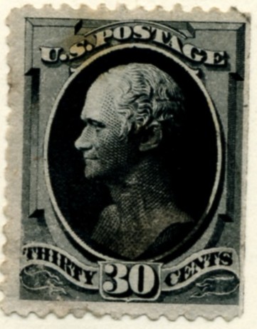 Scott 190 Hamilton 30 Cent Stamp Full Black a