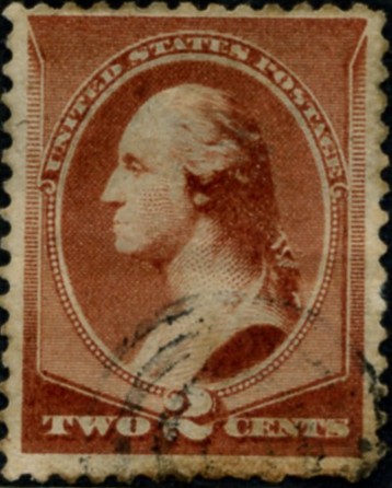 Scott 210 Washington 2 Cent Stamp Red Brown