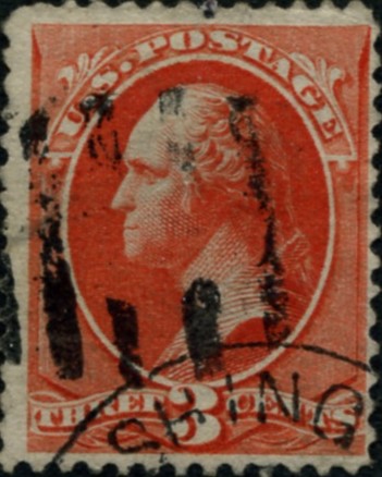 Scott 214 Washington 3 Cent Stamp Vermillion