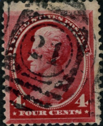 Scott 215 Jackson 4 Cent Stamp Carmine