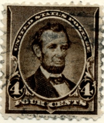 Scott 222 Lincoln 4 Cent Stamp Dark Brown a