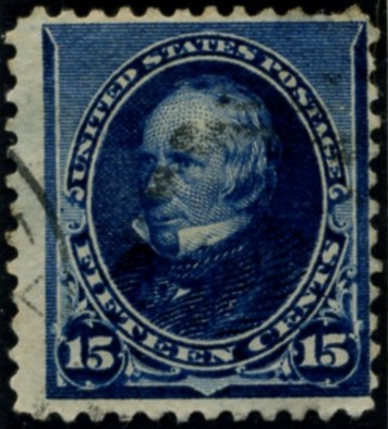 Scott 227 Clay 15 Cent Stamp Indigo