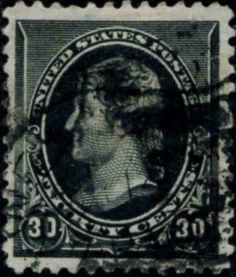 Scott 228 Jefferson 30 Cent Stamp Black