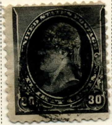Scott 228 Jefferson 30 Cent Stamp Black a