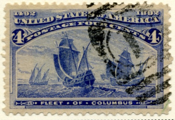 Scott 233 4 Cent Stamp Ultramarine Columbian Exposition a