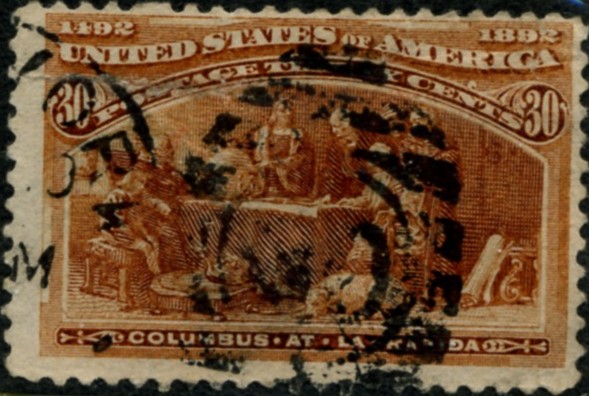 Scott 239 30 Cent Stamp Orange Brown Columbian Exposition