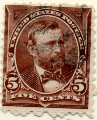 Scott 255 Grant 5 Cent Stamp Chocolate a