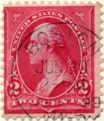 Scott 267 Washington 2 Cents Stamp Carmine Type 3 double line watermark a