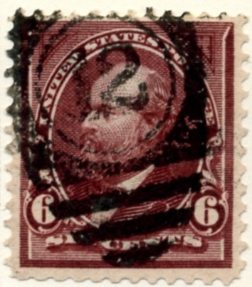 Scott 271 Garfield 6 Cent Stamp Dull Brown double line watermark a