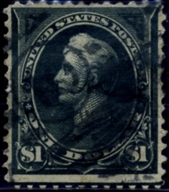 Scott 276a Perry $1 Dollar Stamp Black Type 2 double line watermark