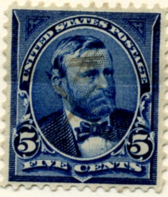 Scott 281 Grant 5 Cent Stamp Dark Blue a