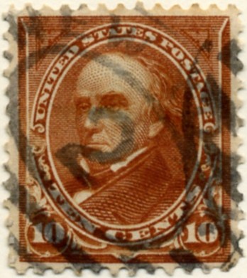 Scott 283 Webster 10 Cent Stamp Orange Brown a