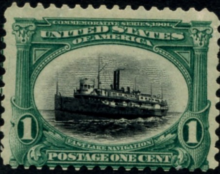 Scott 294 1 Cent Stamp Green Black Pan-American Issue