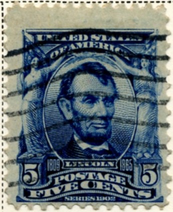 Scott 304 Lincoln 5 Cent Stamp Blue Definitive a