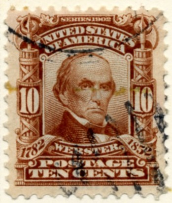 Scott 307 Webster 10 Cent Stamp Red Brown Definitive a