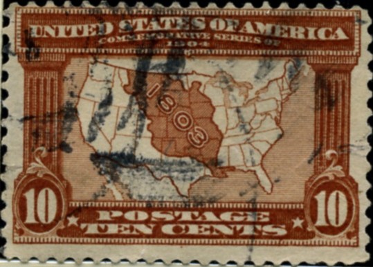 Scott 327 10 Cent Stamp Red Brown Louisiana Purchase