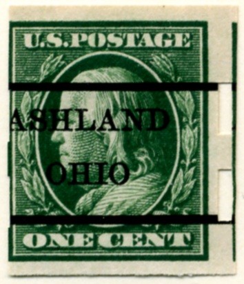 Scott 343 1 Cent Stamp Green Washington Franklin Series no perforations b