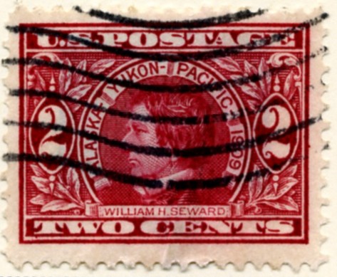 Scott 370 2 Cent Stamp Carmine Alaska Yukon Issue perforated a