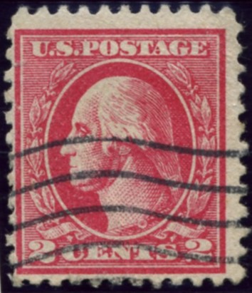Scott 527 2 Cent Stamp Carmine Type 5 Washington Franklin Series perforated 11 no watermark