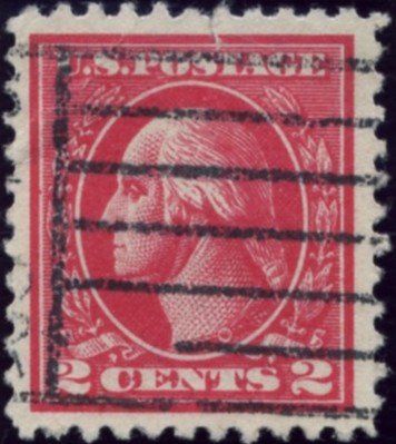 Scott 528b 2 Cent Stamp Carmine Type 7 Washington Franklin Series perforated 11 no watermark