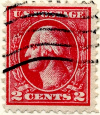Scott 528 2 Cent Stamp Carmine Type 5a Washington Franklin Series perforated 11 no watermark a