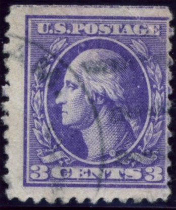 Scott 529 3 Cent Stamp Violet Type 3 Washington Franklin Series perforated 11 no watermark