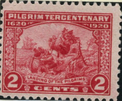 Scott 549 Landing 2 Cent Stamp Carmine Rose Pilgrim Issue