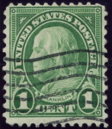 Scott 552 Franklin 1 Cent Stamp Deep Green Definitive